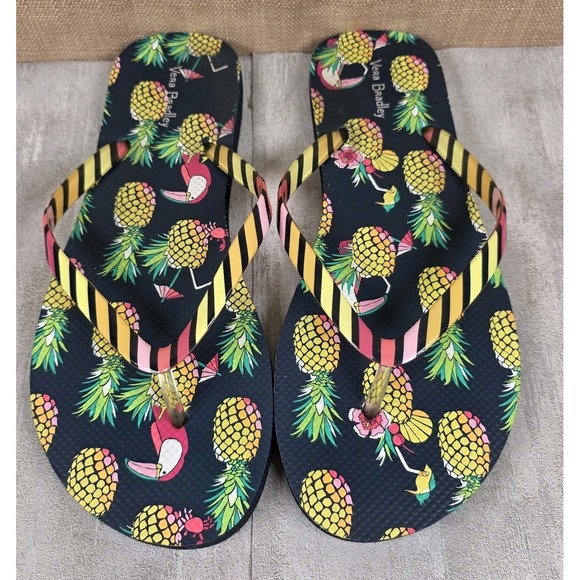 Vera Bradley Shoes - Vera Bradley Flip Flops Toucan Party Pineapple Tropical Women's Size 9-10‎ EUC